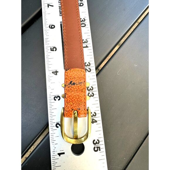 VTG Coach Handcrafted Mandarin Tan Leather Belt Brass Hardwar SZ M Made in Italy main image 5